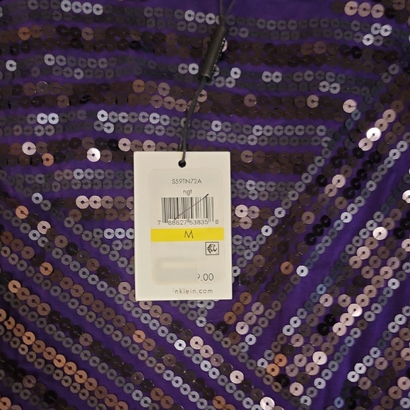 Calvin Klein Blue Sequin Fitted Tank Top - Picture 3 of 5